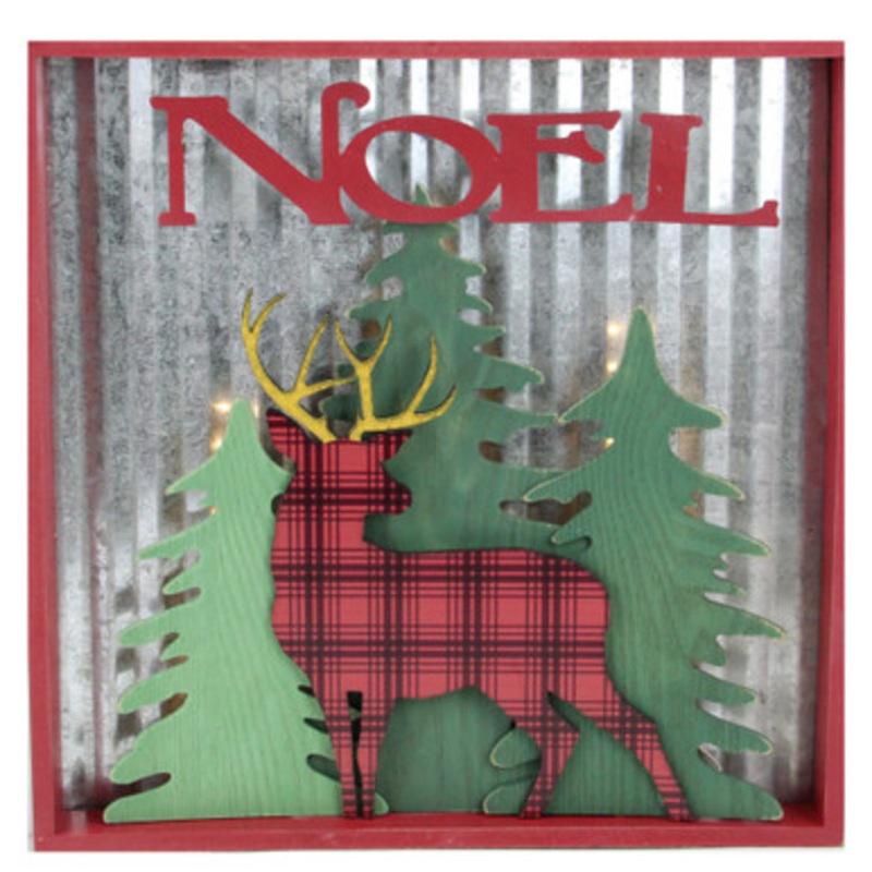 13.75 Lighted Reindeer Noel Christmas Wall Decoration