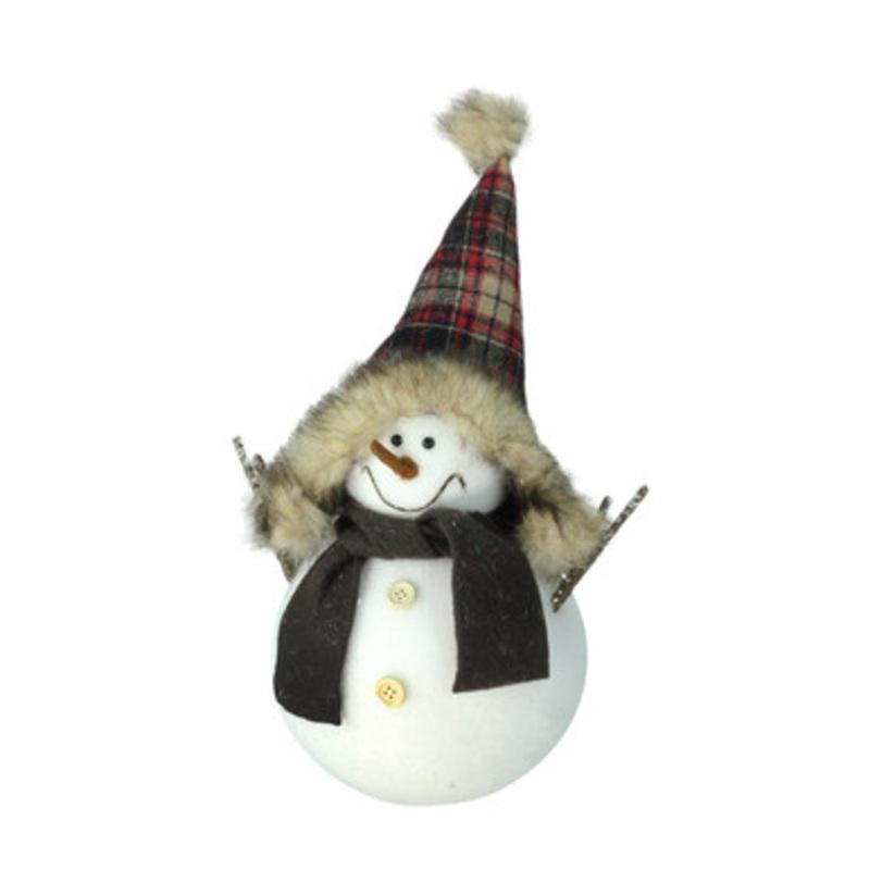 13 White and Black Snowman with Hat Christmas Tabletop Figurine
