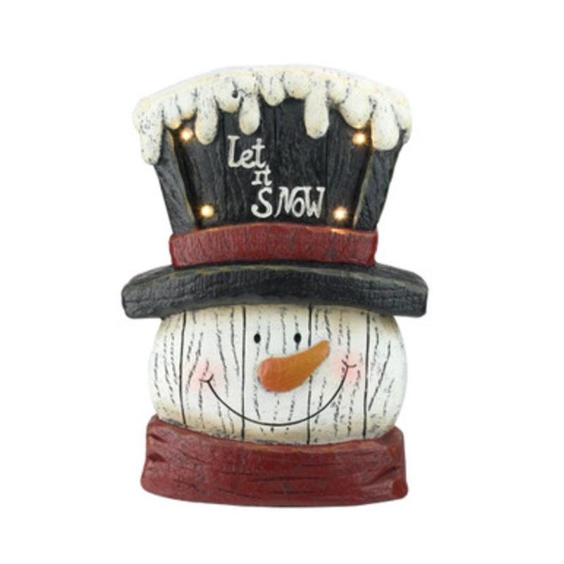 13 Pre-Lit LED Snowman Weathered Table Top Christmas Decoration