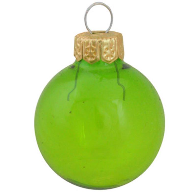 12ct Green Clear Glass Christmas Ball Ornaments 2.75 (70mm)