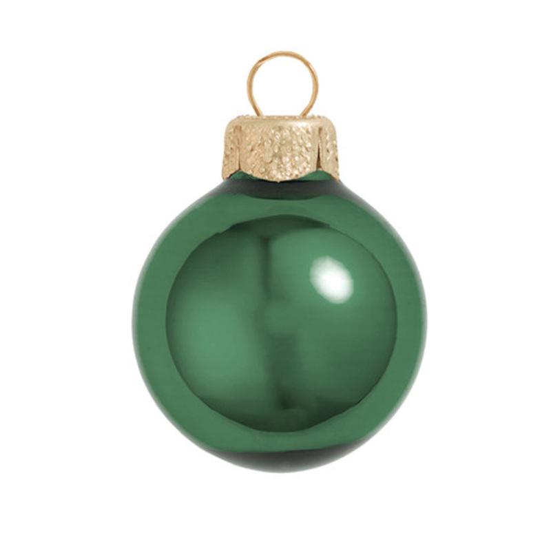 12ct Green Shiny Finish Glass Christmas Ball Ornaments 2.75 (70mm)