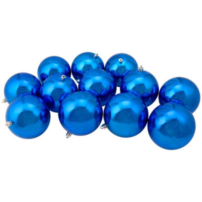 12ct Lavish Blue Shatterproof Christmas Ball Ornaments 4 (100mm)