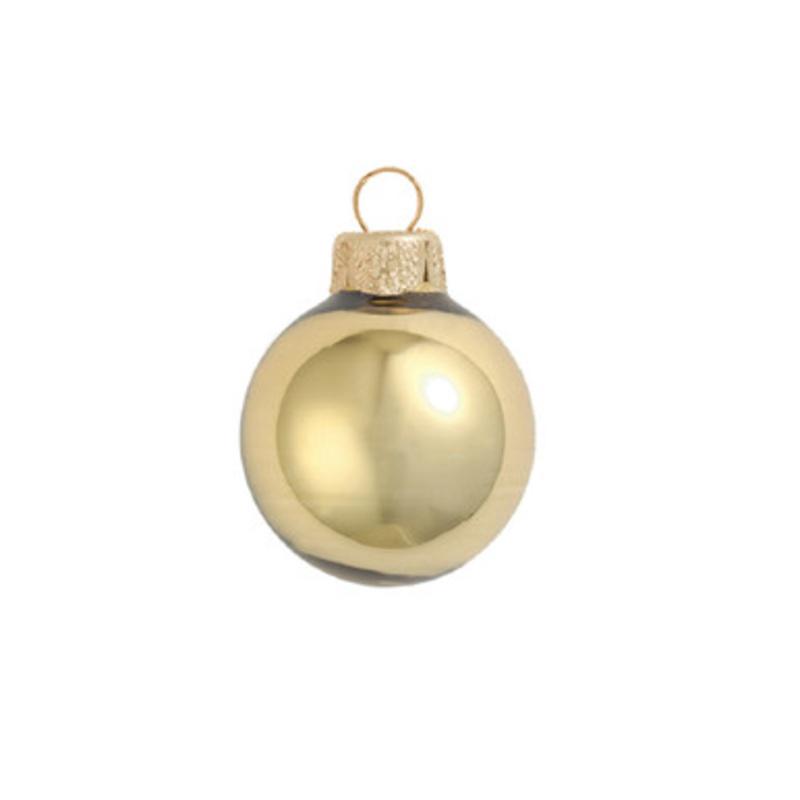 12ct Gold Shiny Glass Ball Christmas Ornaments 2.75 (70mm)