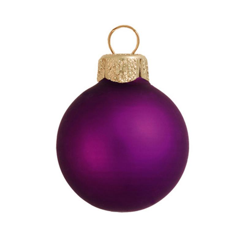12ct Purple Glass Matte Finish Christmas Ball Ornaments 2.75 (70mm)