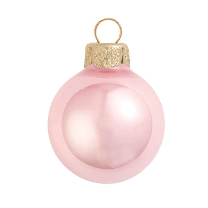 12ct Pale Pink Pearl Glass Christmas Ball Ornaments 2.75 (70mm)
