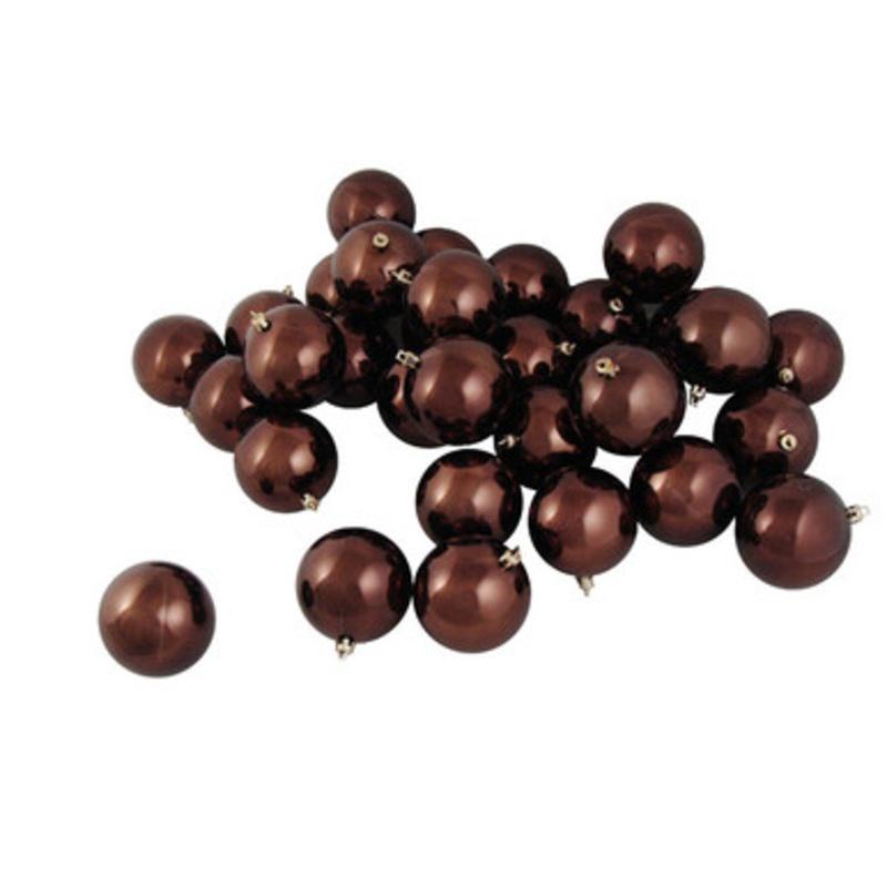 12ct Brown Shatterproof Shiny Christmas Ball Ornaments 4 (100mm)