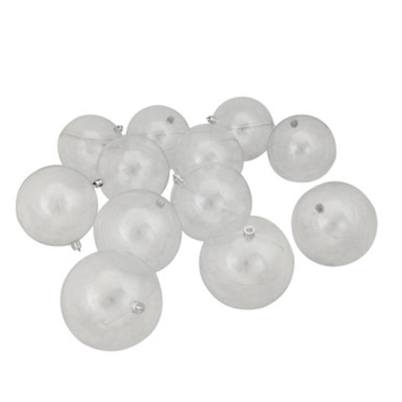 12ct Clear Shatterproof Shiny Christmas Ball Ornaments 4 (100mm)
