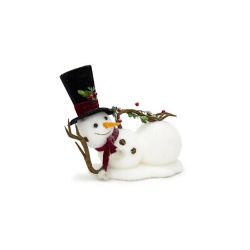 12.5 White and Black Snowman Christmas Tabletop Figure