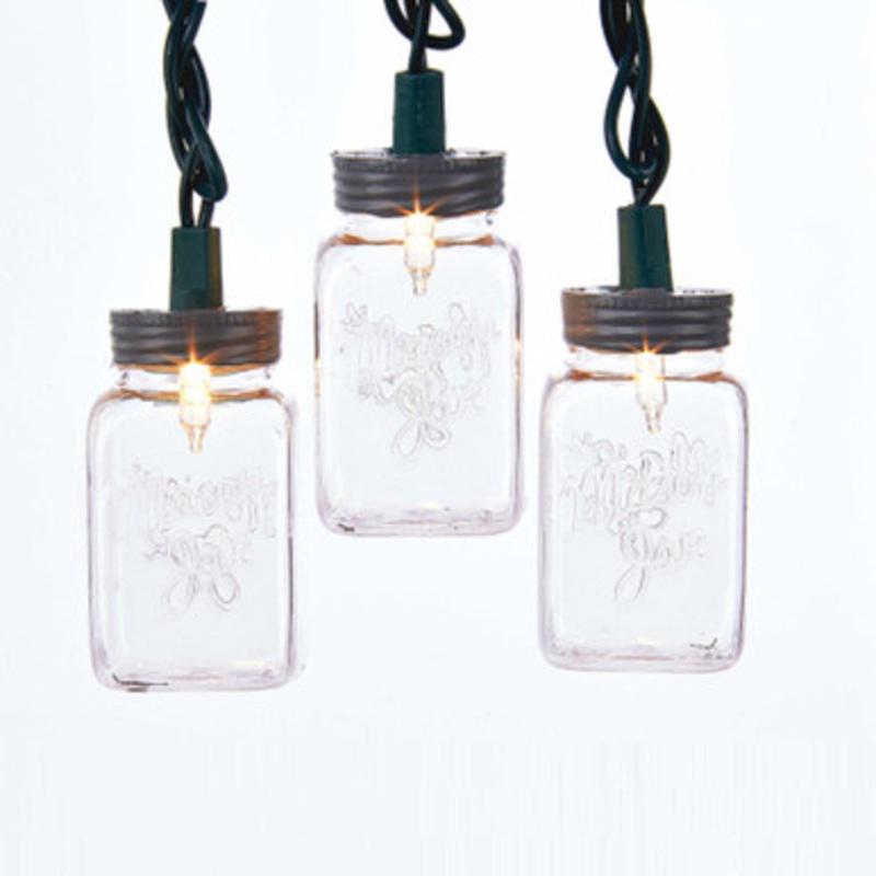 12 Brown Embossed Clear Incandescent Party Celebration Jar Light Set