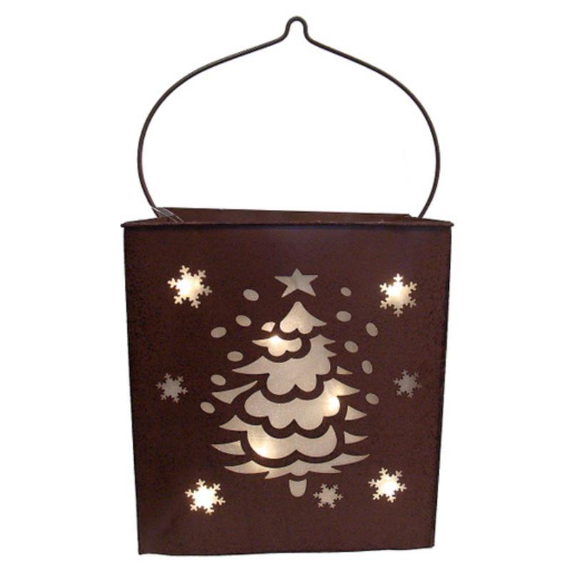 12.5 Brown Shimmering LED Lighted Christmas Tree Luminary