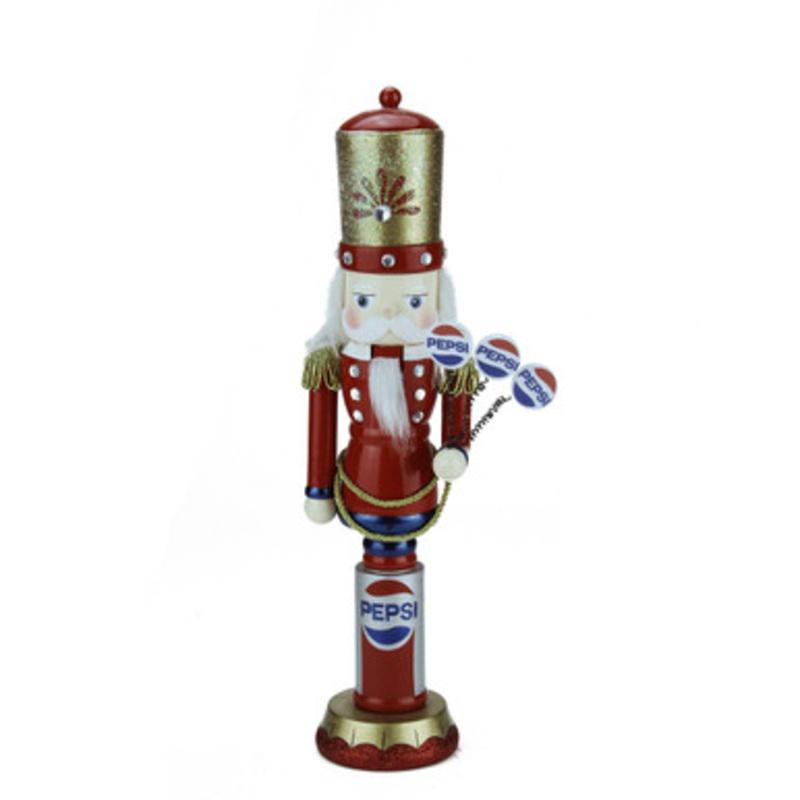 12 Red and White Wooden Pepsi Christmas Nutcracker 32259526