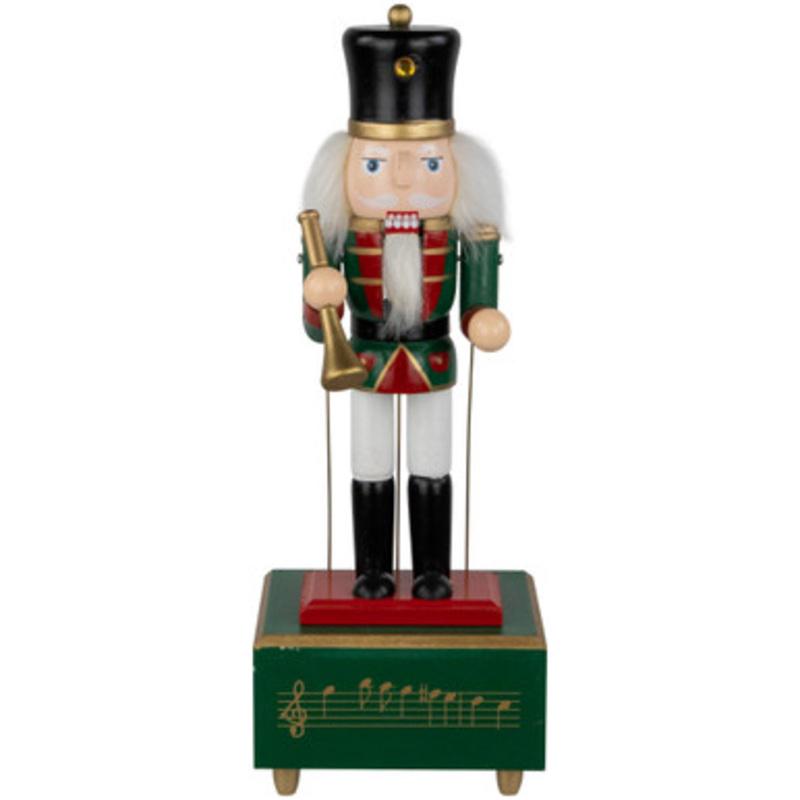 12 Red Animated and Musical Christmas Nutcracker with Trumpet