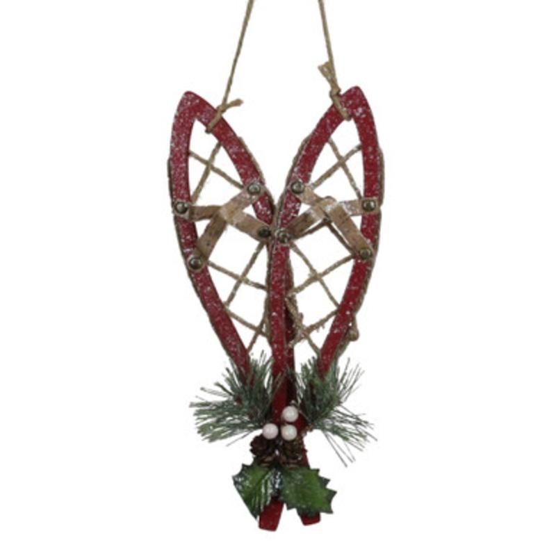 12 Red Hanging Snowshoe Christmas Wall Decoration