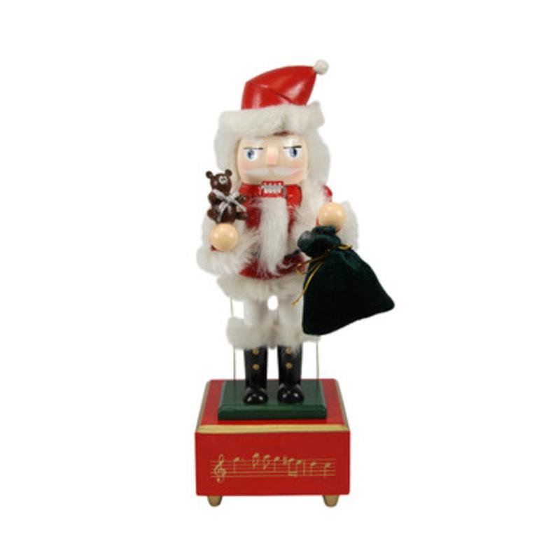 12 Red Musical and Animated Santa Claus Christmas Nutcracker
