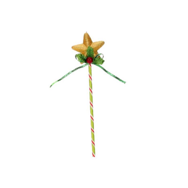 12 Gold and Green Candy Cane Lollipop with Gold Glittered Star Christmas Ornament
