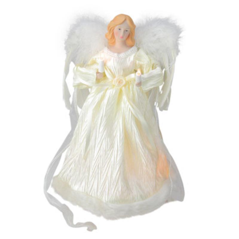 12 Elegant Ivory Lighted Angel Christmas Tree Topper  Clear Lights  31738810