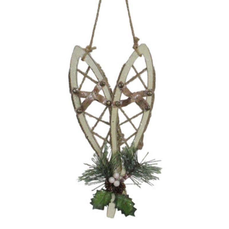12 Cream Colored Snowshoe Christmas Wall Decoration
