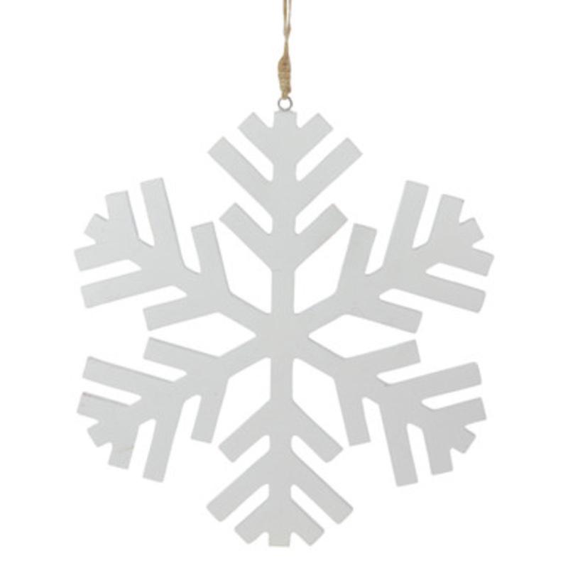 11.75 White Wood Snowflake Christmas Ornament and Wall Decor