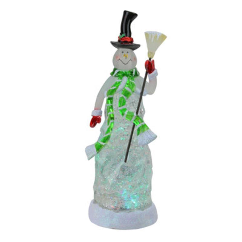 11 White LED Lighted Color Changing Snowman Glitter Dome Christmas Tabletop Decor 32913140
