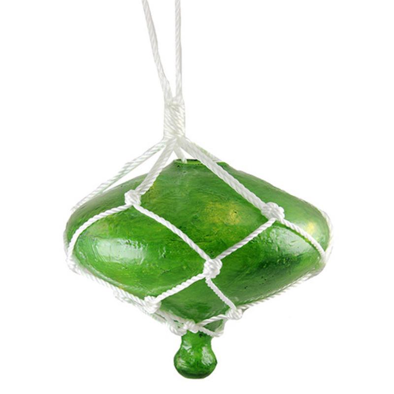 11 Green Lighted Roped Onion Drop Outdoor Patio Christmas Decor White Wire