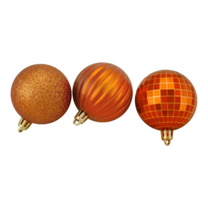 100ct Burnt Orange Shatterproof 3-Finish Christmas Ball Ornaments 2.5 (60mm)