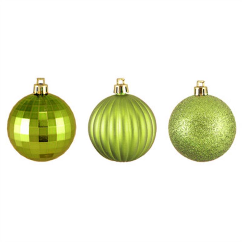 100ct Kiwi Green Shatterproof 3-Finish Christmas Ball Ornaments 2.5 (60mm)