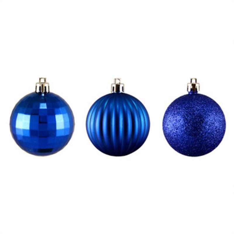 100ct Lavish Blue Shatterproof 3-Finish Christmas Ball Ornaments 2.5 (60mm)
