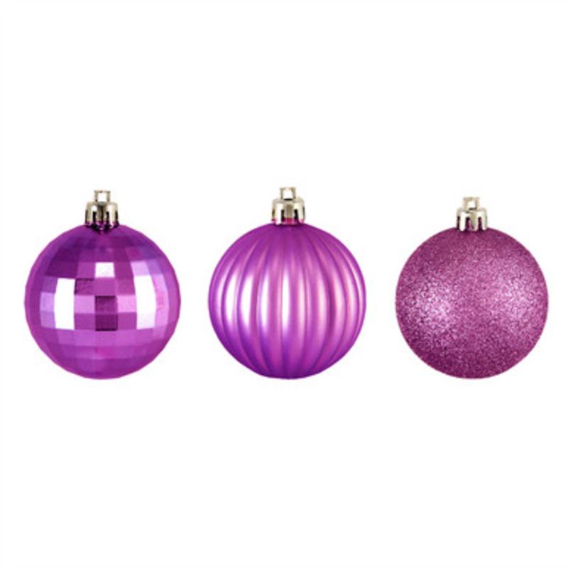 100ct Orchid Pink Shatterproof 3-Finish Christmas Ball Ornaments 2.5 (60mm)