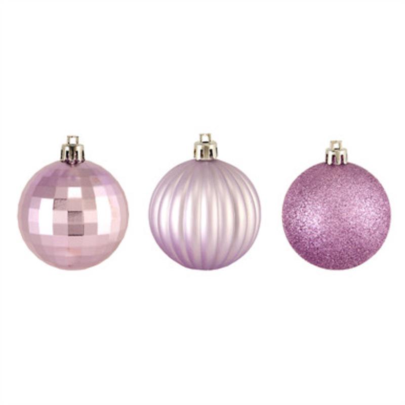 100ct Purple Shatterproof 3-Finish Christmas Ball Ornaments 2.5 (60mm)