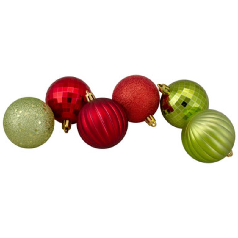 100ct Red and Green Shatterproof 3-Finish Christmas Ball Ornaments 2.5 (60mm)