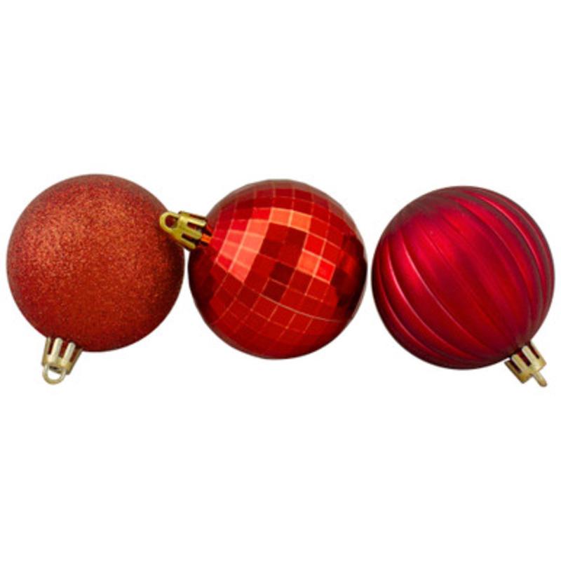 100ct Red Shatterproof 3-Finish Christmas Ball Ornaments 2.5 (60mm)
