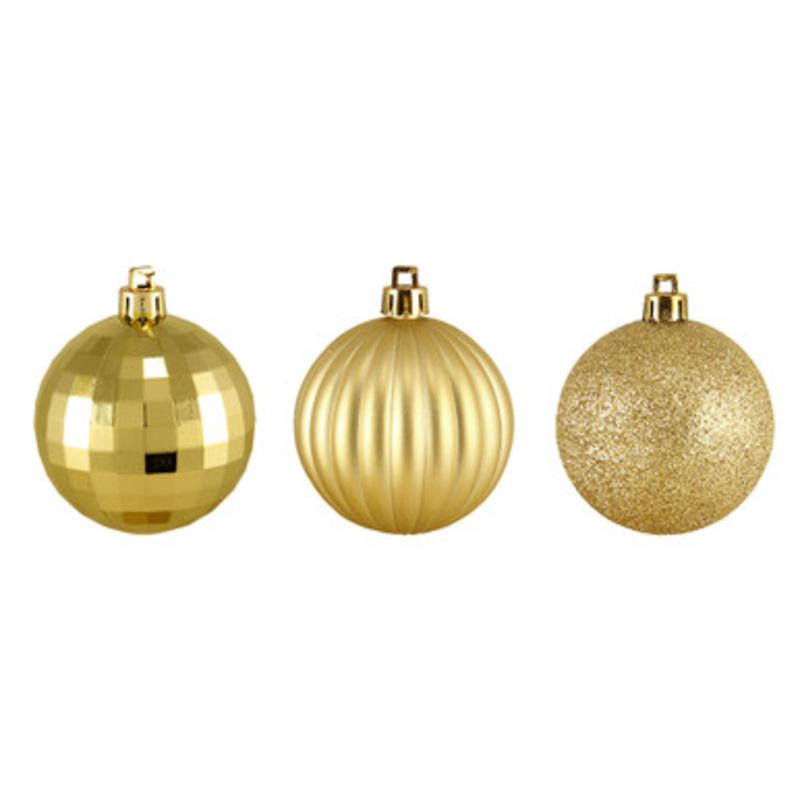 100ct Vegas Gold Shatterproof 3-Finish Christmas Ball Ornaments 2.5 (60mm)