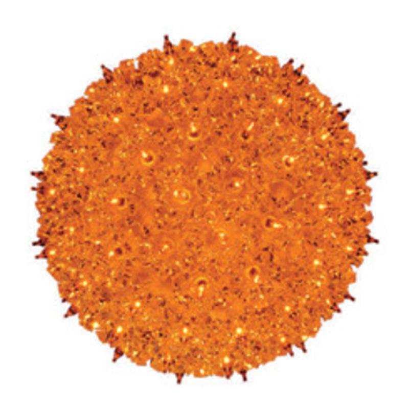 10Amber Orange Lighted Starlight Christmas Ball Ornament