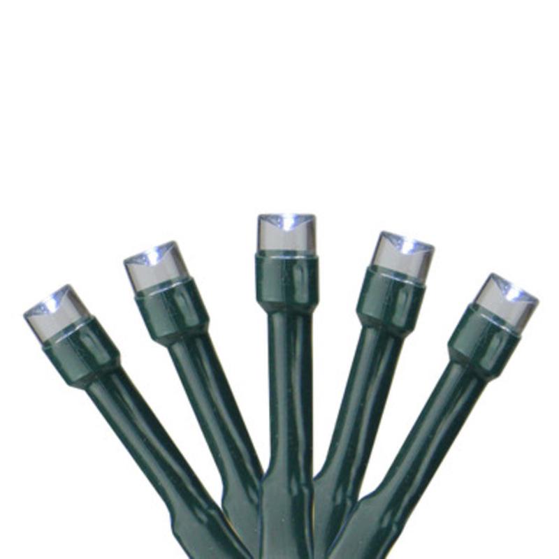 100 Battery Operated White LED Multi-Function Wide Angle Christmas Lights  33 ft Green Wire