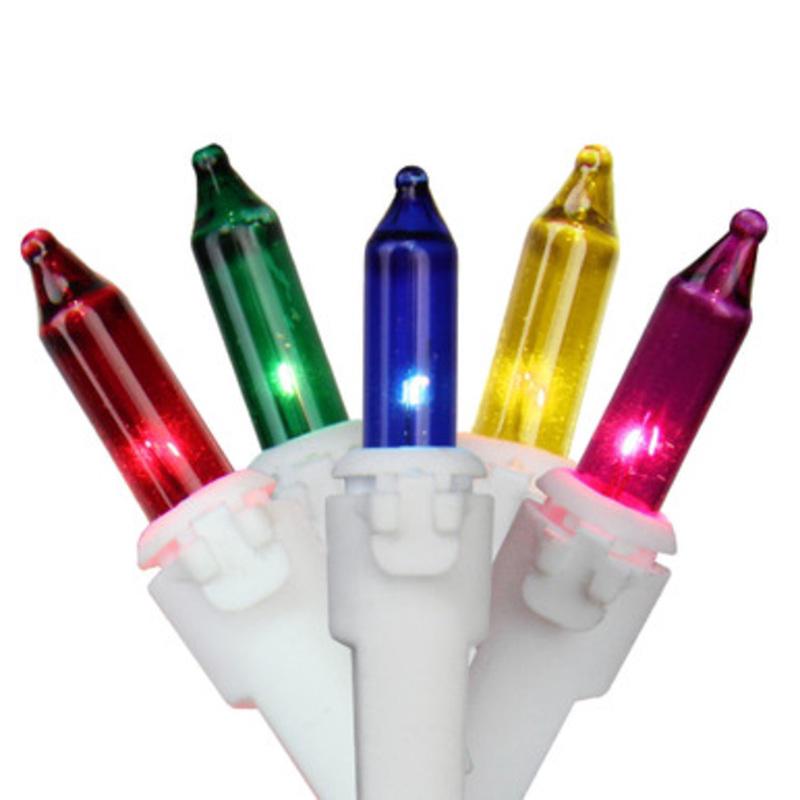 100-Count Multi Colored Mini Christmas Light Set, 36ft White Wire