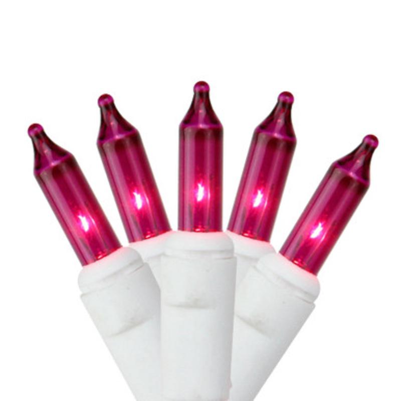 100-Count Purple Icicle Christmas Light Set, 5ft White Wire
