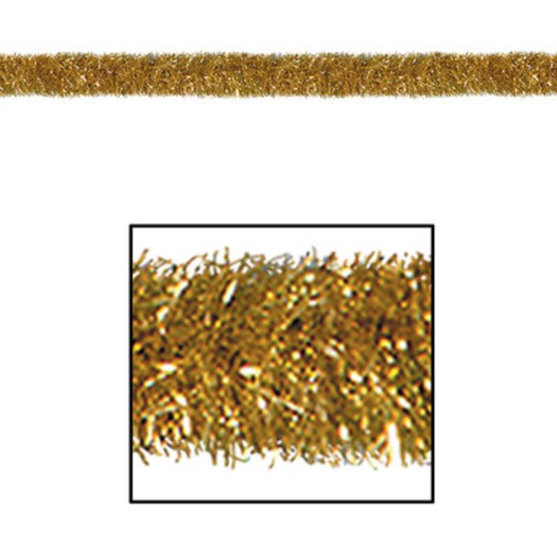 100 Gold Festive Shiny Gleam N Tinsel Holiday Garland Unlit