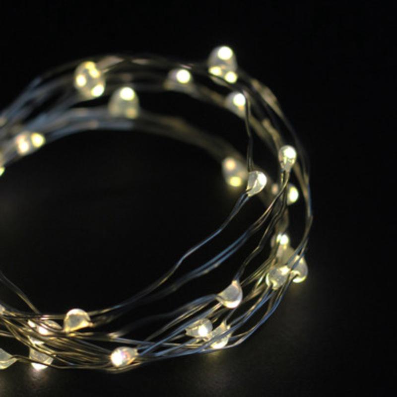 100 Warm White LED Micro Fairy Lights 16.25 ft Copper Wire