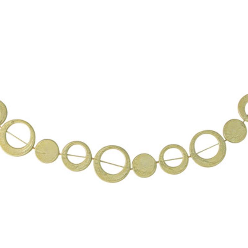 10 Celestial Gold Lame Finish Retro Circle Disco Christmas Garland Unlit 31377450