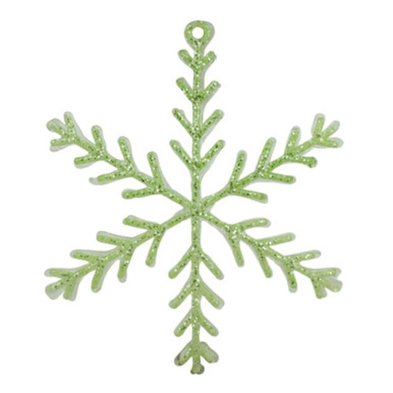 10.5 Green Glittered Snowflake Christmas Ornament