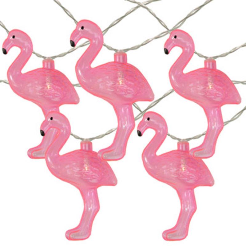 10-Count Pink Flamingo String Lights Warm White