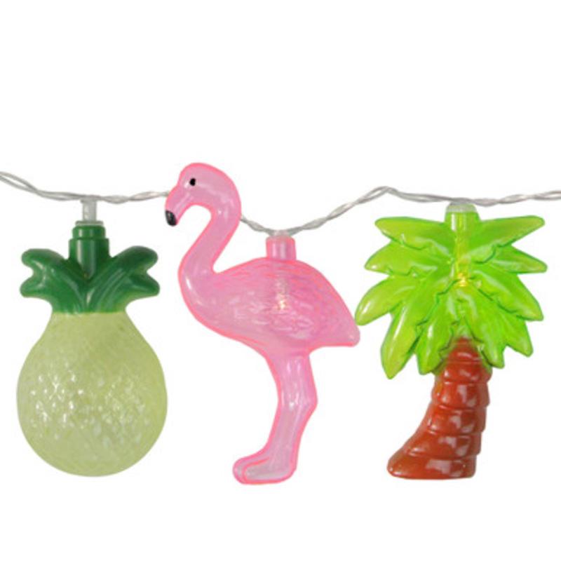 10-Count Tropical Summer LED String Lights 4.5ft Clear Wire