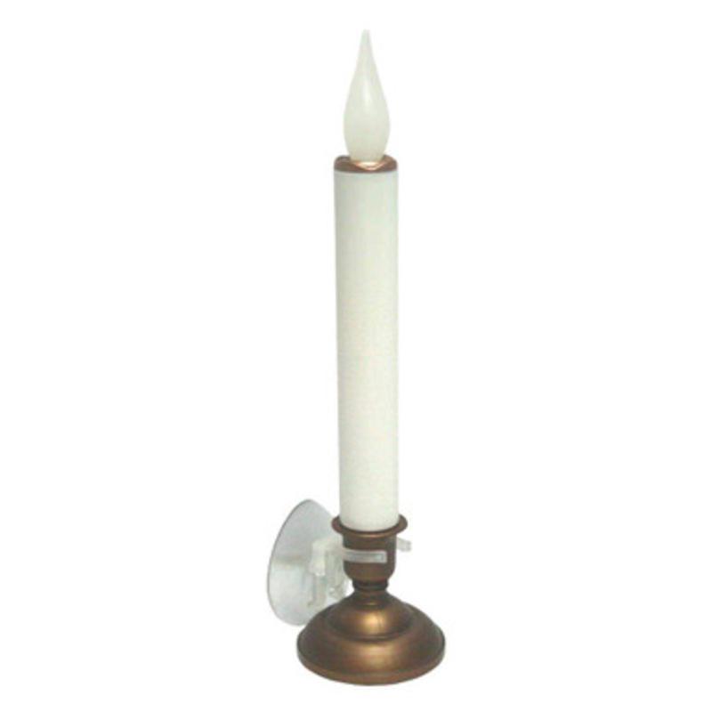 10 White and Brown LED Christmas Candle Lamp with Suction Cup Clip