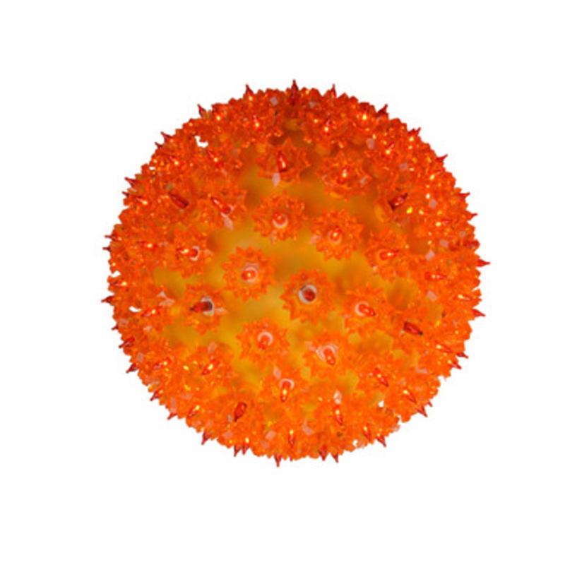 10 Pre-Lit Orange Twinkling Starlight Sphere Christmas Decor