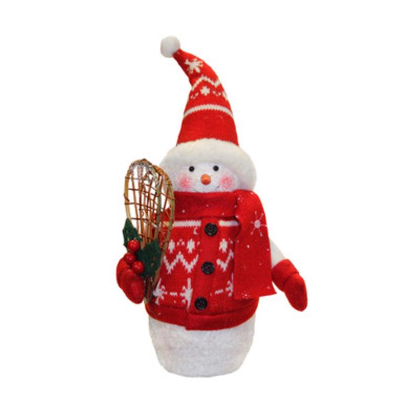 10 Red and White Sparkling Snowman with Snowshoes Christmas Decoration 31730673