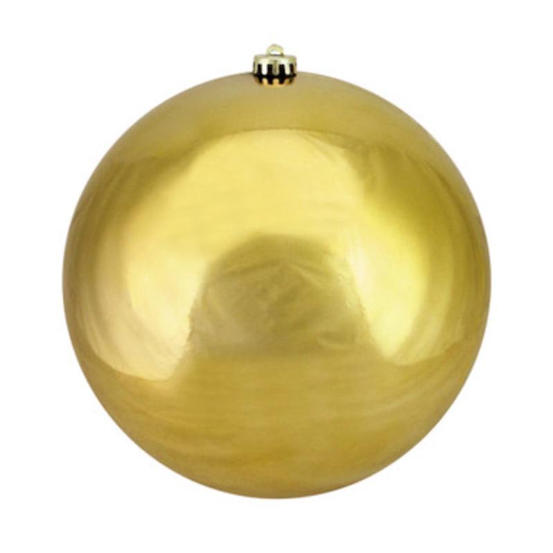 10 Shiny Vegas Gold Shatterproof Christmas Ball Ornament (250mm)