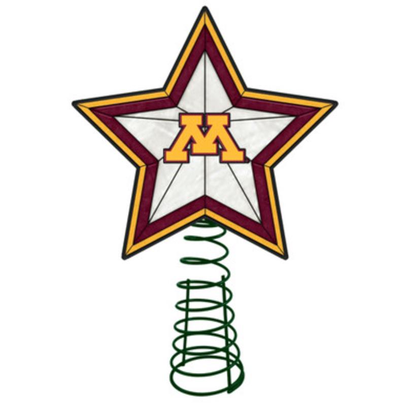 10 Lighted Red and Yellow Star NCAA Minnesota Golden Gophers Christmas Tree Topper