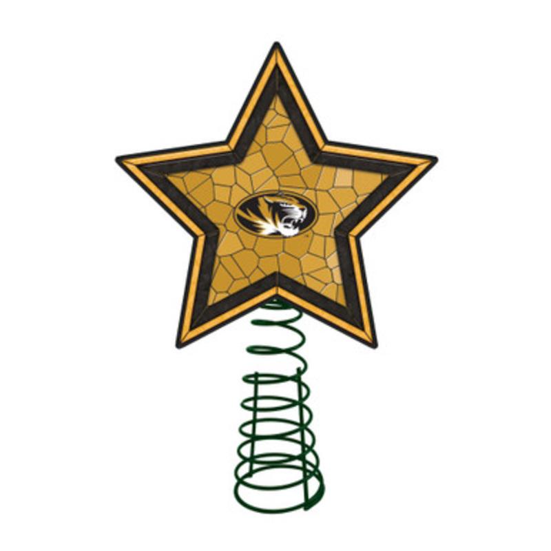 10 Lighted Yellow and Black Star NCAA Missouri Tigers Christmas Tree Topper
