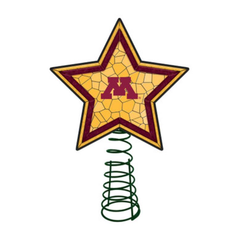 10 Lighted Yellow and Red Star NCAA Minnesota Golden Gophers Christmas Tree Topper