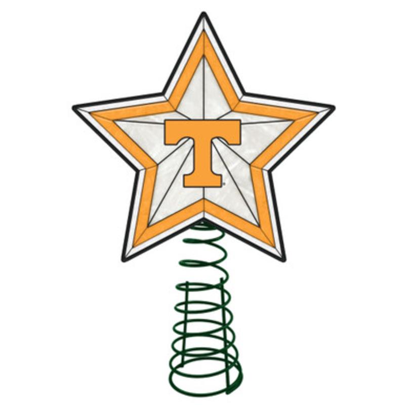 10 Lighted Yellow and White Star NCAA Tennessee Volunteers Christmas Tree Topper